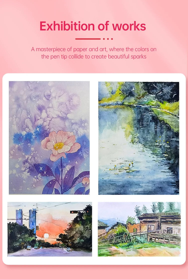 Baohong 100% Cotton Watercolor Paper – 200g/300g, 8K/16K/32K, 20 Sheets Professional Art Pad