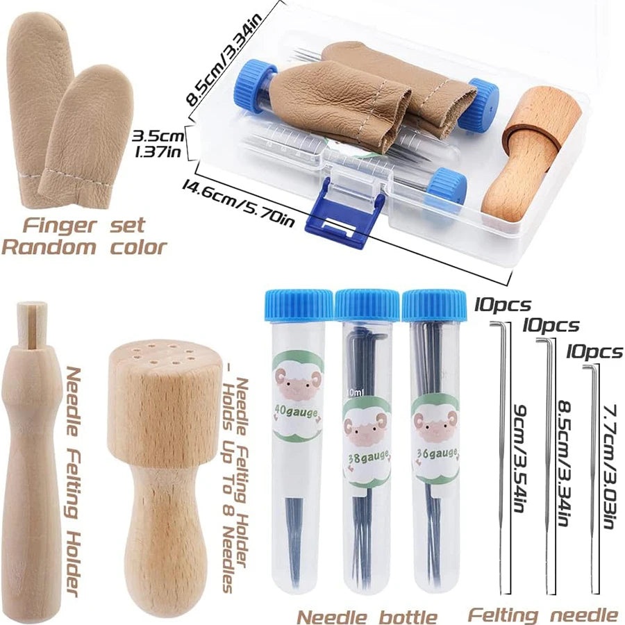 Wool Felting Needles Kit with Wooden Handle Tools Set