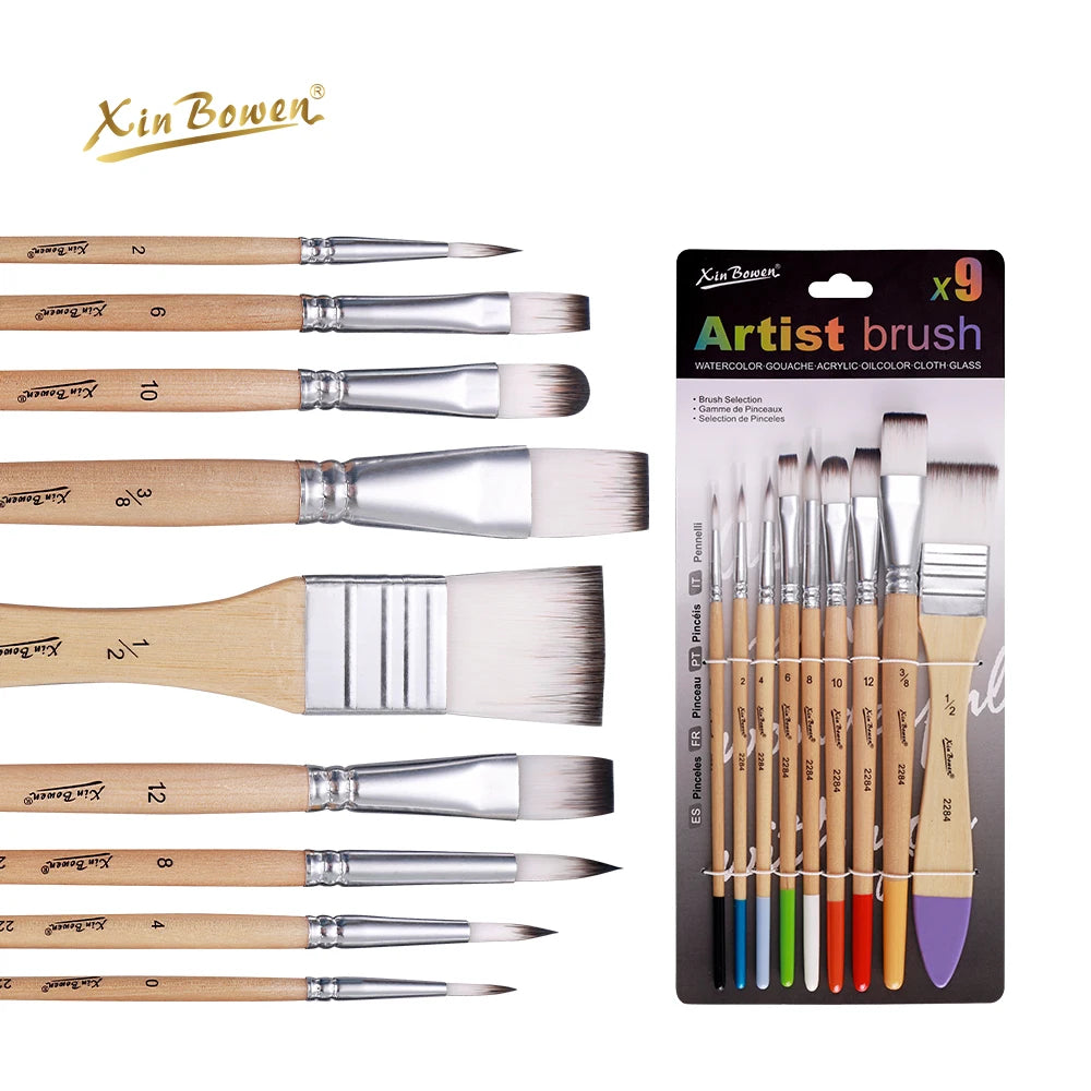 Nylon Paint Brush Set – Art Supplies for Beginners and Professionals, Ideal for Watercolor, Acrylic, and Oil Painting