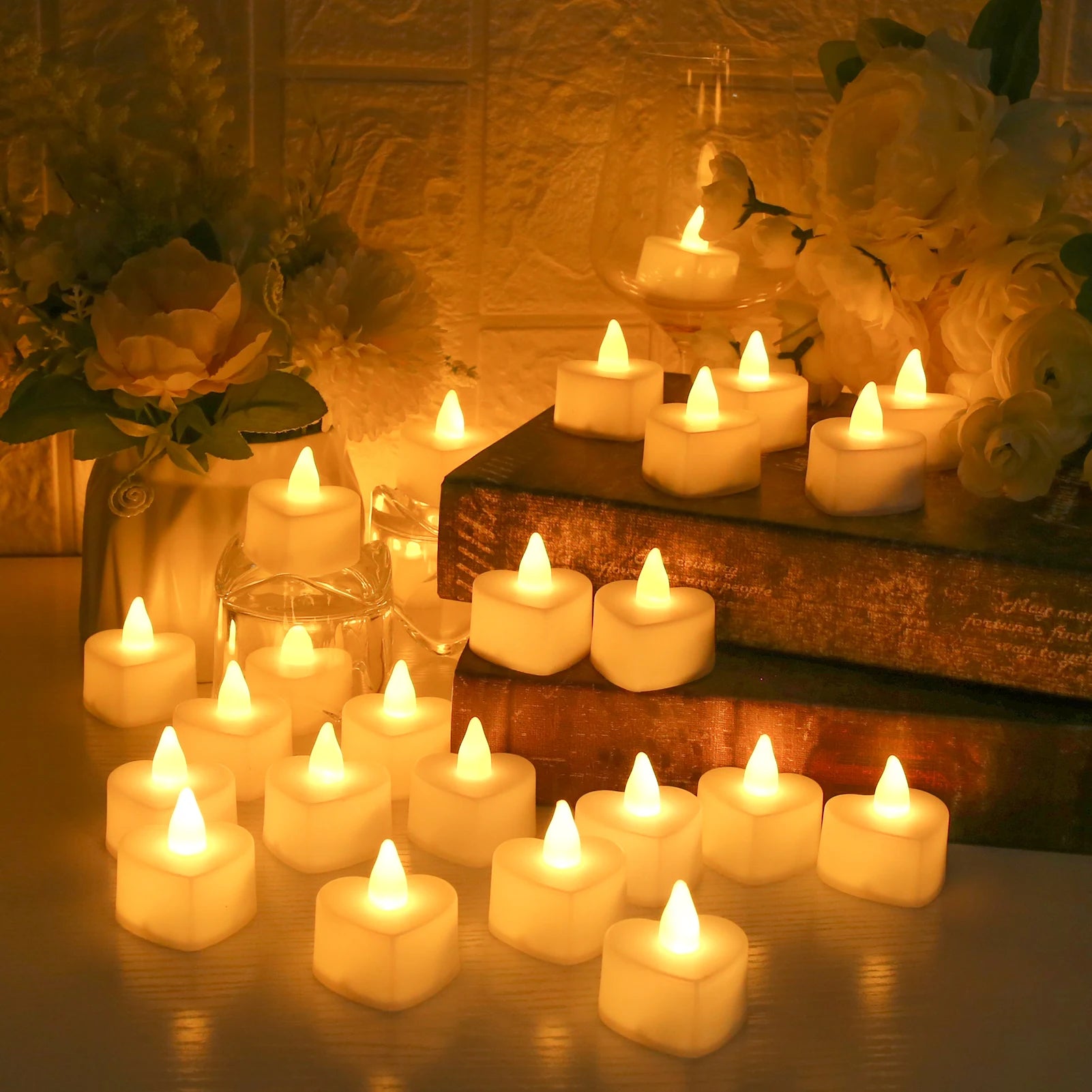 24-Piece Flickering LED Candle Tealights – Flameless Battery Candles with Optional Remote Control for Weddings, Home & Christmas Décor