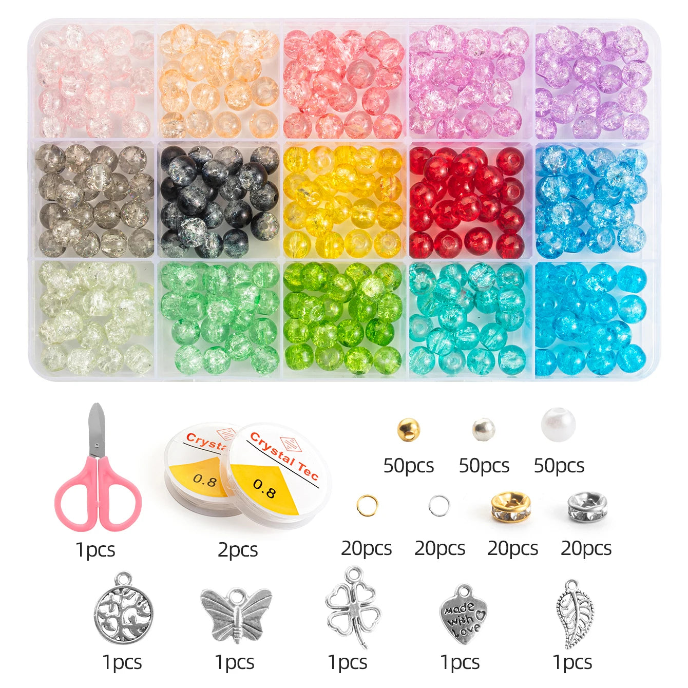 28 Colors Glass Crystal Beads Bracelet Making Kit