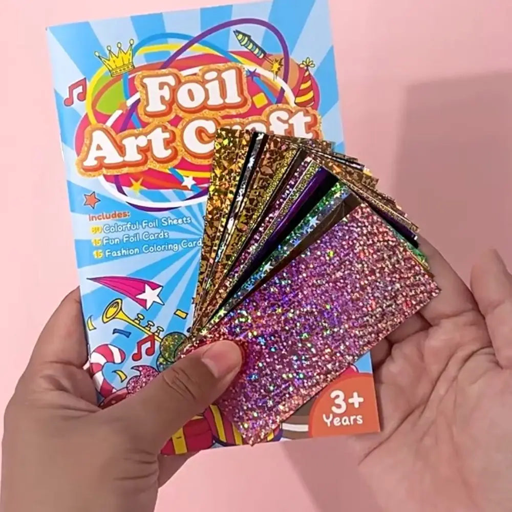 DIY Magic Transfer Painting Mini Coloring Book – Kids Foil Art & Craft Set, Educational Montessori Drawing Toy, Birthday Gift