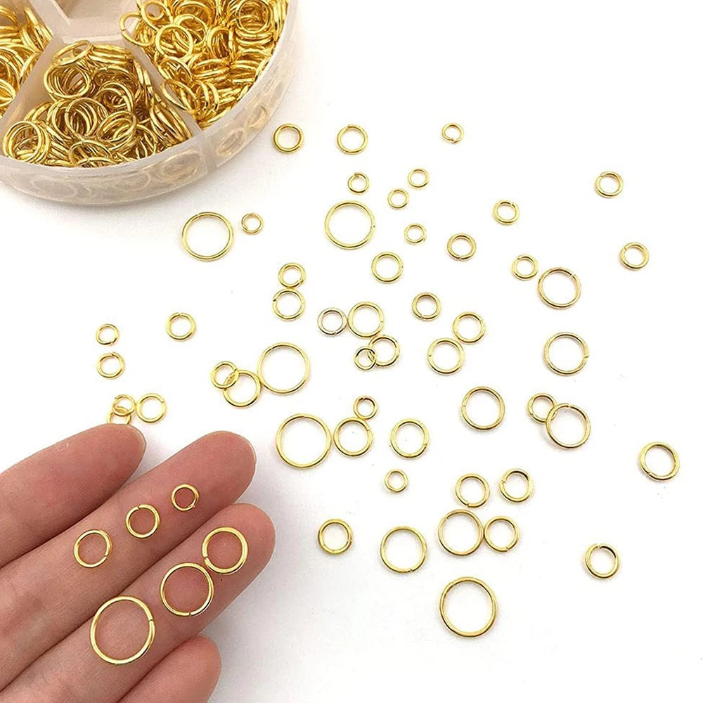 1010-Piece Stainless Steel Jump Ring Set – O Ring Connectors for Jewelry Making and DIY Crafts