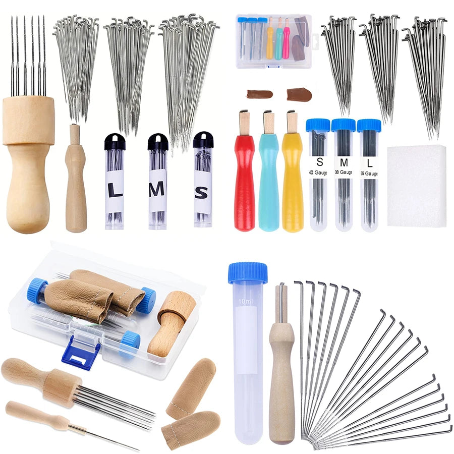 Wool Felting Needles Kit with Wooden Handle Tools Set