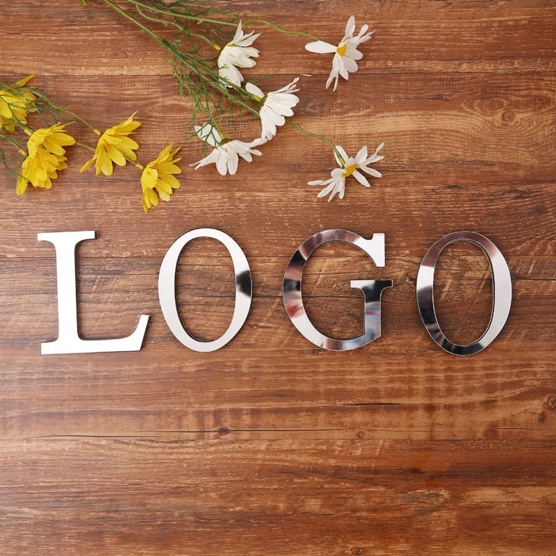 3D Acrylic Mirror Alphabet & House Number Wall Stickers – Decorative DIY Letters and Numbers