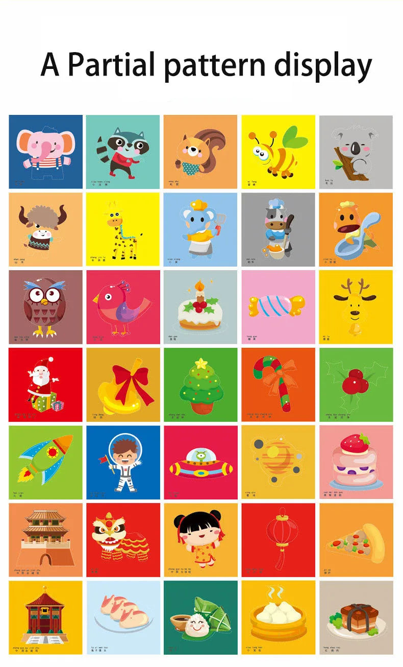 100PCS Handmade Paper Cut Book – Kids DIY Cartoon Scrapbooking & Craft Kit