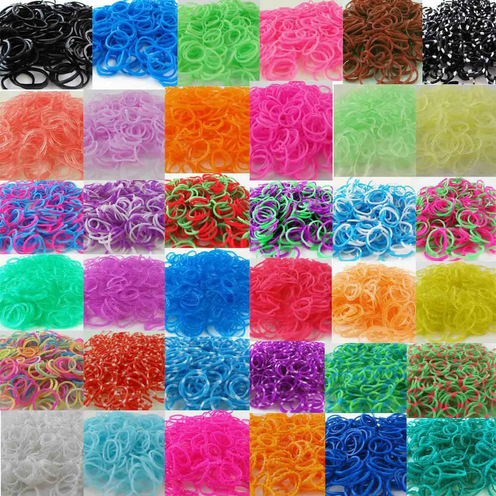 600pcs Loom Rubber Bands Kit – Rainbow Rubber Bands for Kids DIY Bracelet Making or Hair Accessories – Fun Creative Craft Toy Gift