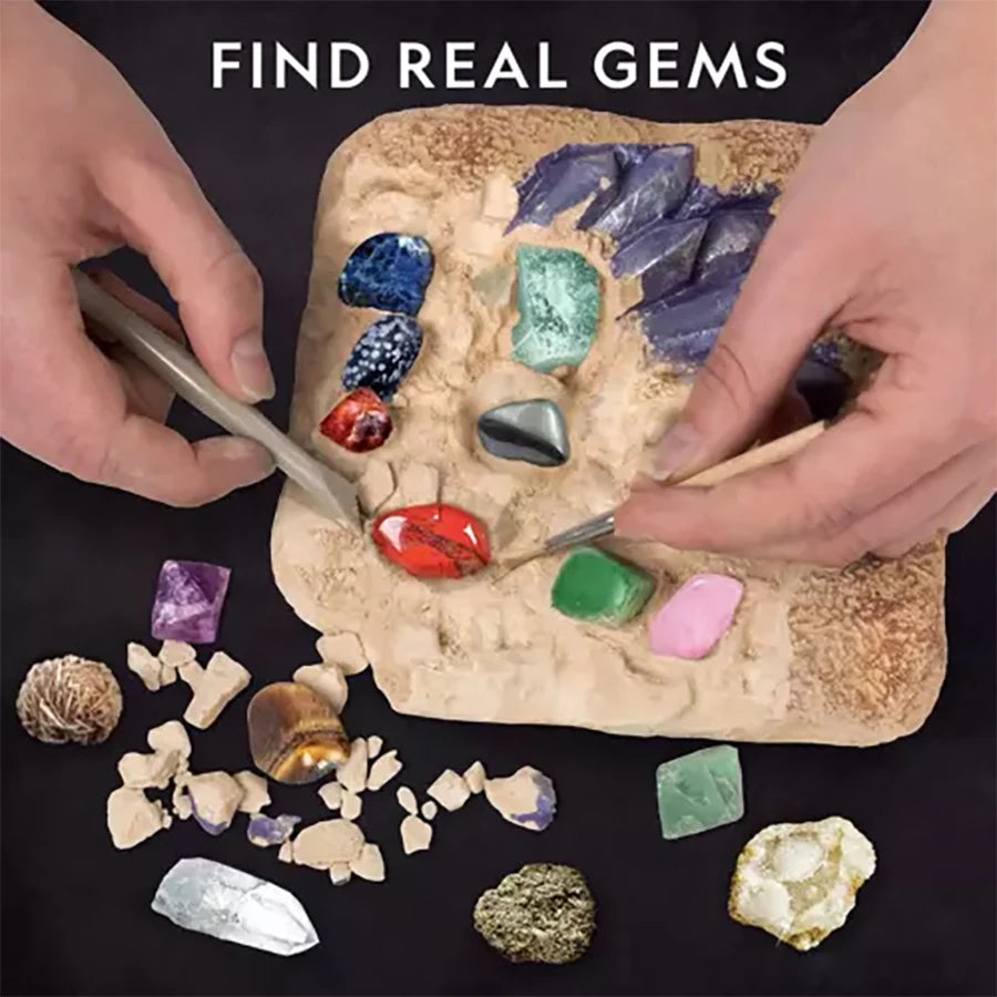 Gemstone Dig and Discover Kit – Crystal Mining Educational Toy for Kids