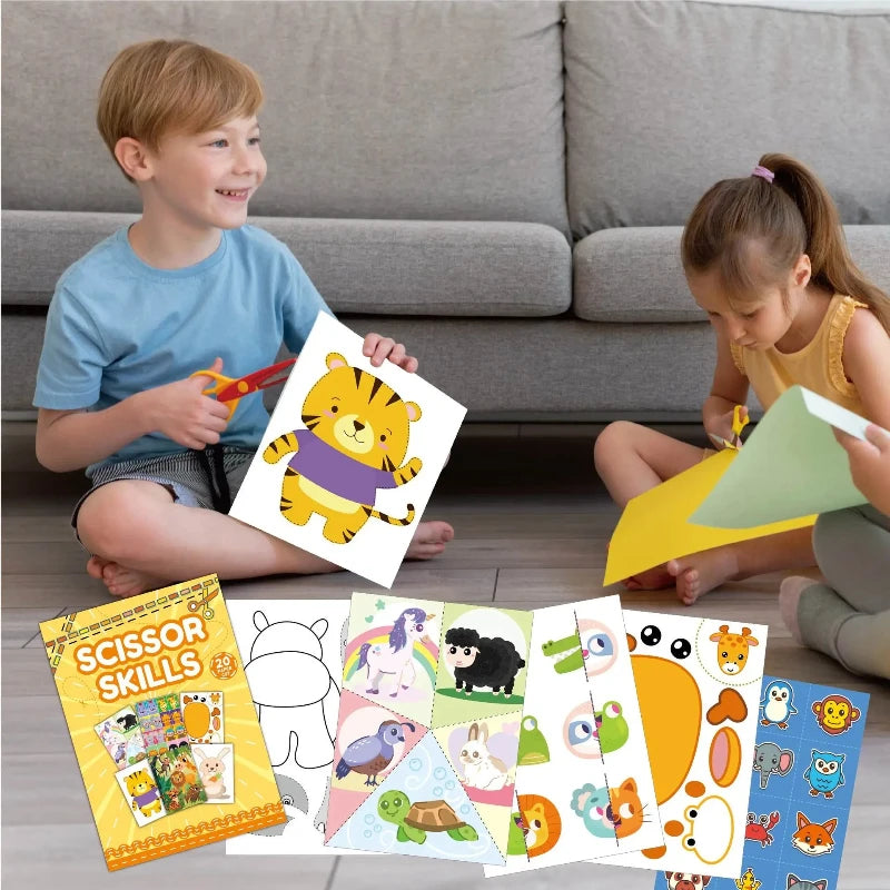 Children Paper-Cutting Book – Cartoon Fun DIY Craft Kit for Kids – Kindergarten Handmade Puzzle & Creative Learning Gift