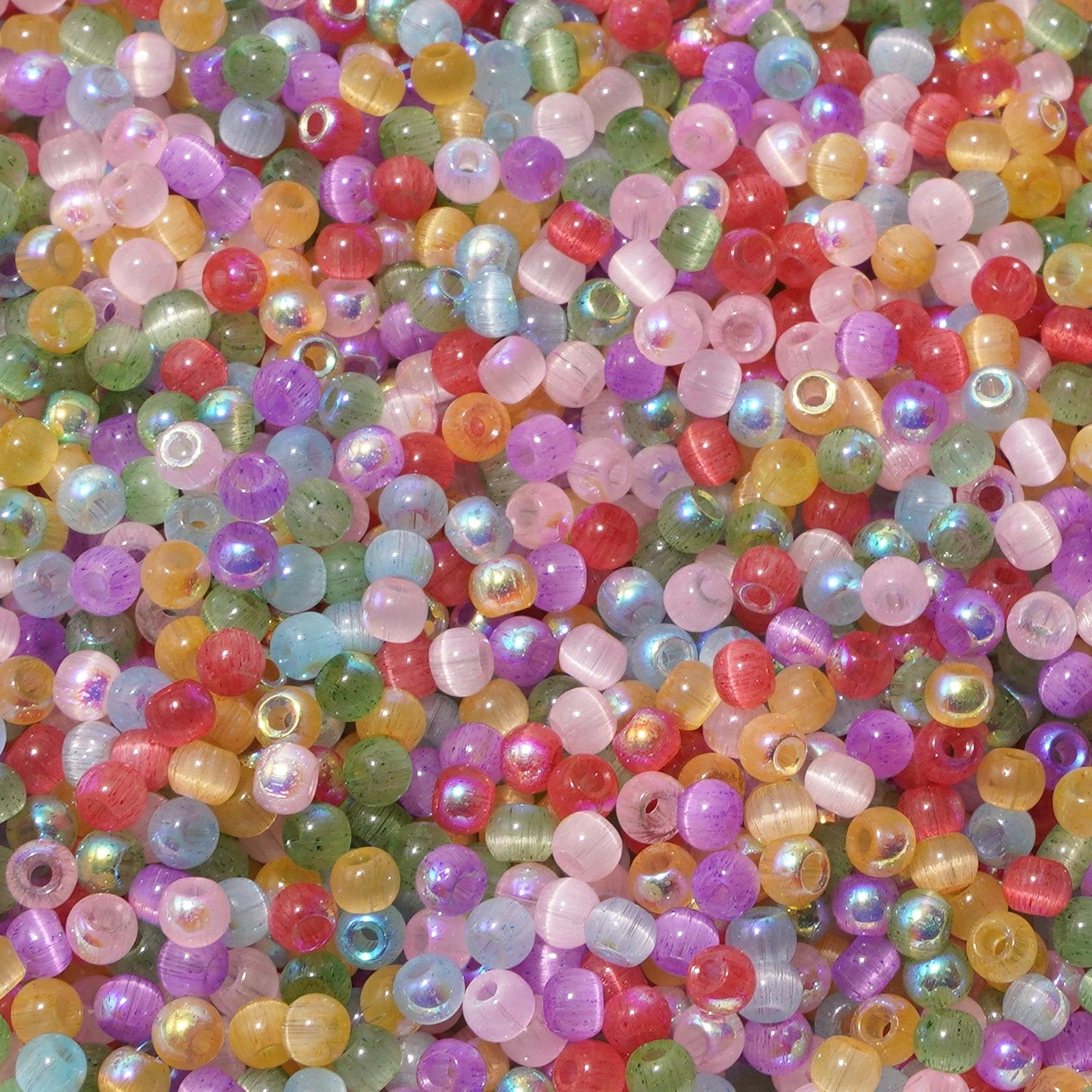 150-Piece 4mm Cat Eye Seed Glass Beads – Multi-Color Rice Loose Beads for Jewelry Making and DIY Crafts