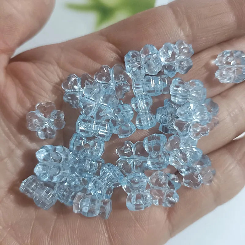 32pcs Transparent Clover & Flower Charms – Flat Resin Pendants for DIY Jewelry Making Accessories & Craft Supplies