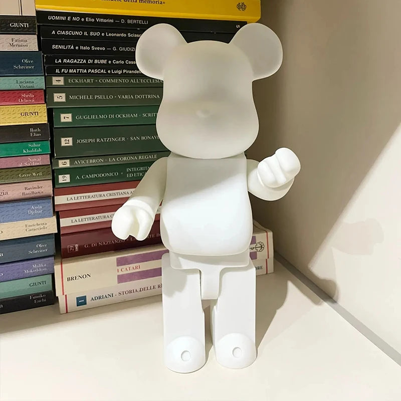 28cm Bear Statue – Color Block Decorative Sculpture for Living Room, Desk, or Floor Decor – Modern Bear Ornament & Birthday Gift