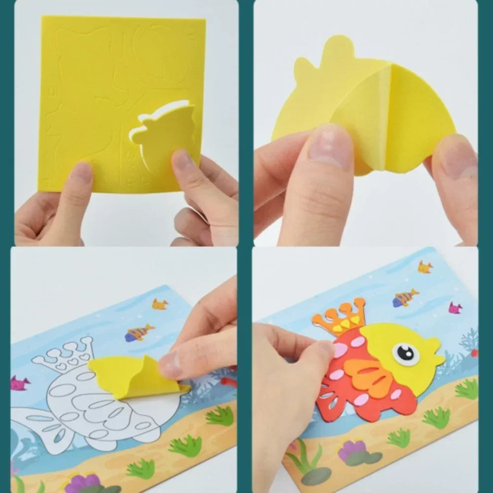 10pcs 3D EVA Foam Sticker Puzzle Craft Set for Kids