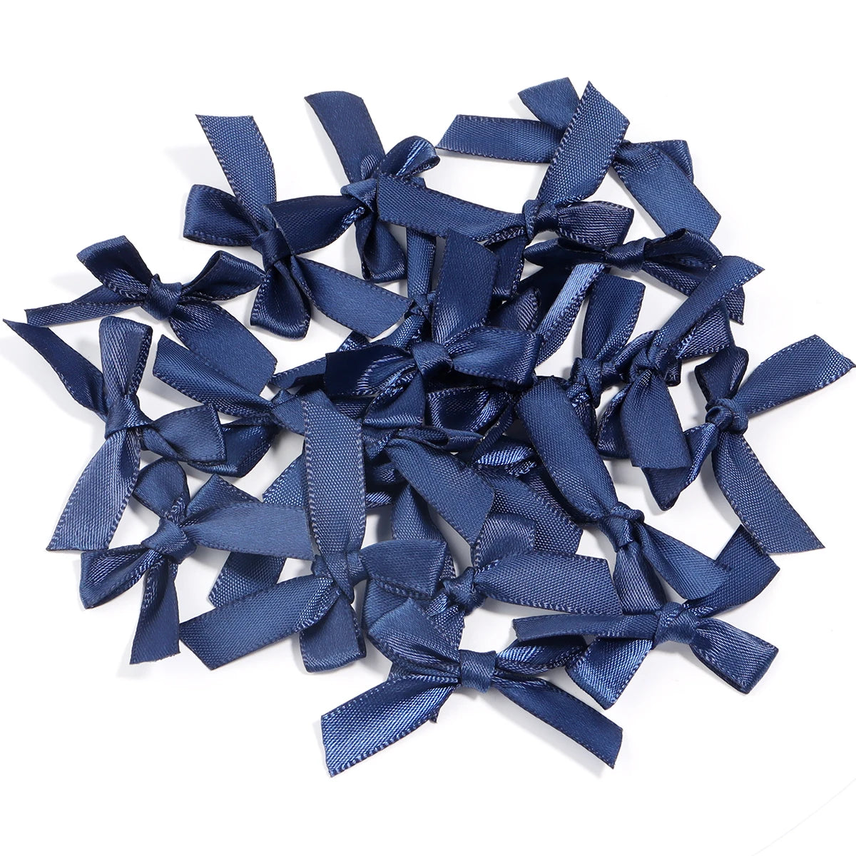 50pcs Satin Ribbon Bows – Colorful Polyester Handmade Bows for DIY Sewing, Crafts, Gift Wrapping, Bouquets, and Party Decorations