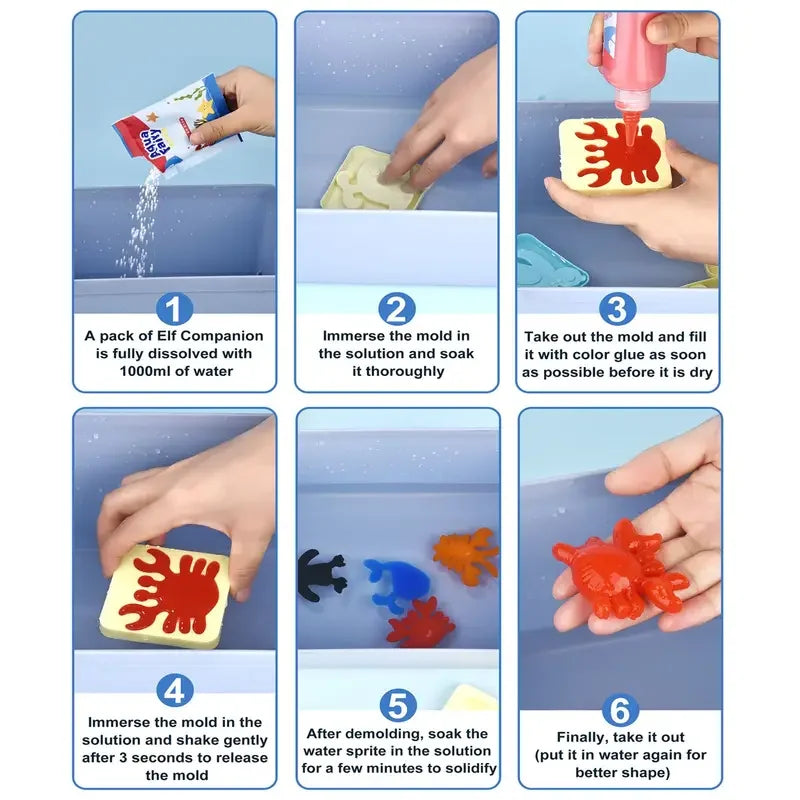 Kids DIY Craft Kit – Handmade Painting Stickers, Montessori Origami & Magic Water Elves Set – Educational Art and Craft Gift