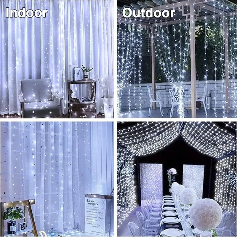 3M LED Curtain String Lights – USB Fairy Lights with 8 Modes for Holiday, Wedding, Party & Home Decor