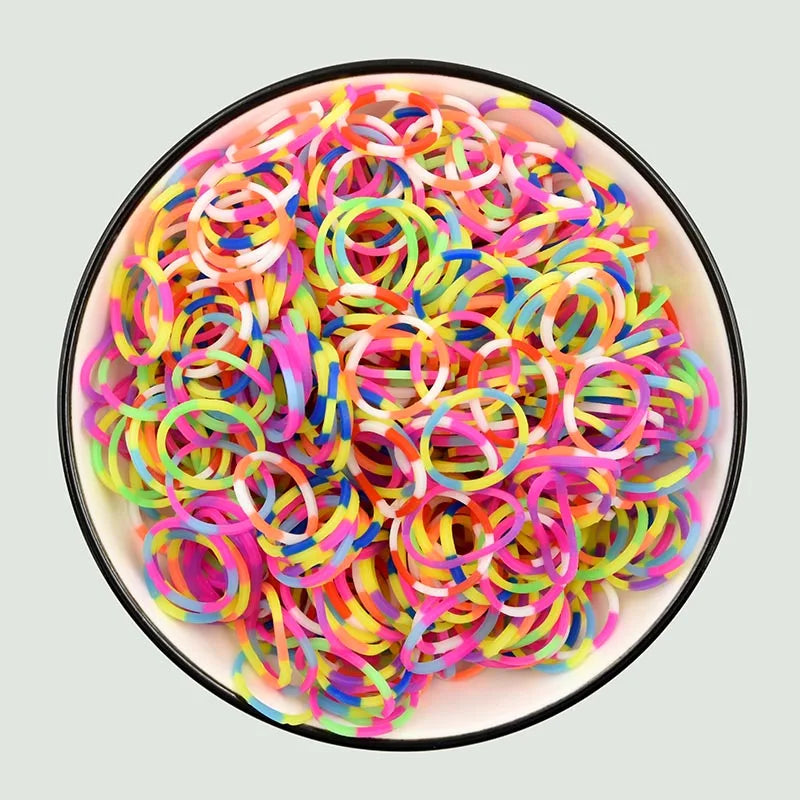 600pcs Loom Rubber Bands Kit – Rainbow Rubber Bands for Kids DIY Bracelet Making or Hair Accessories – Fun Creative Craft Toy Gift