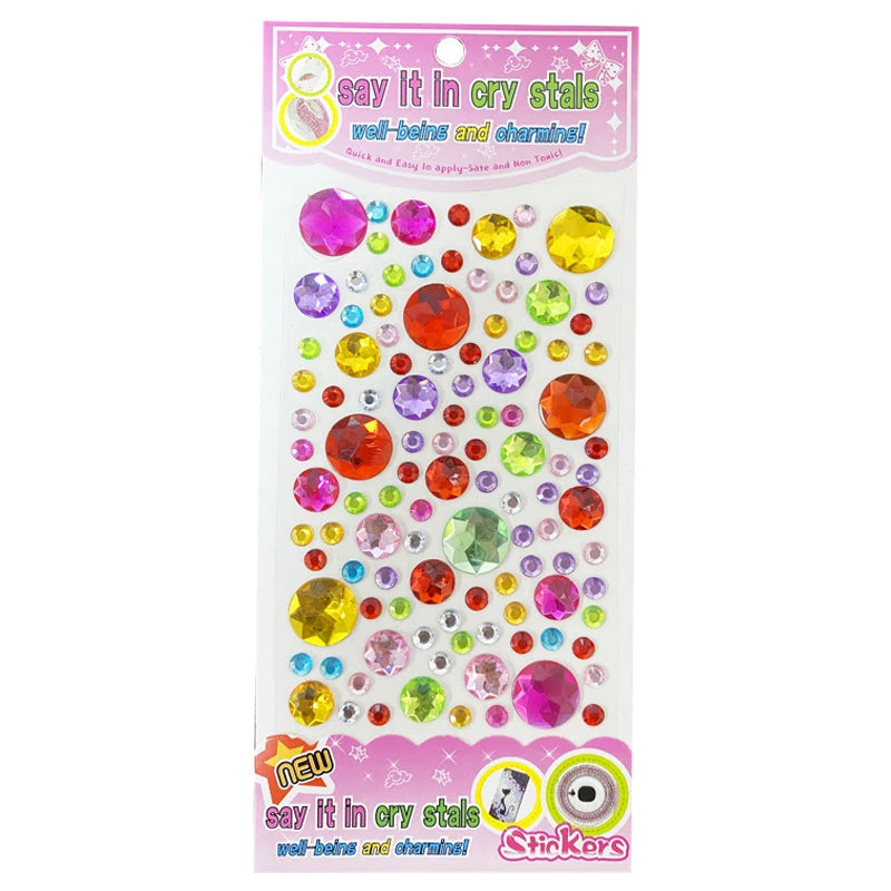 109-430+pcs Bling Gem Stickers Rhinestone Self Adhesive Jewel Sticker Children Kids Girl Craft Makeup DIY Eye Nail Assorted Size