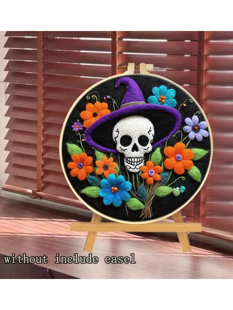 Halloween Skull Flower DIY Wool Felt Starter Kit