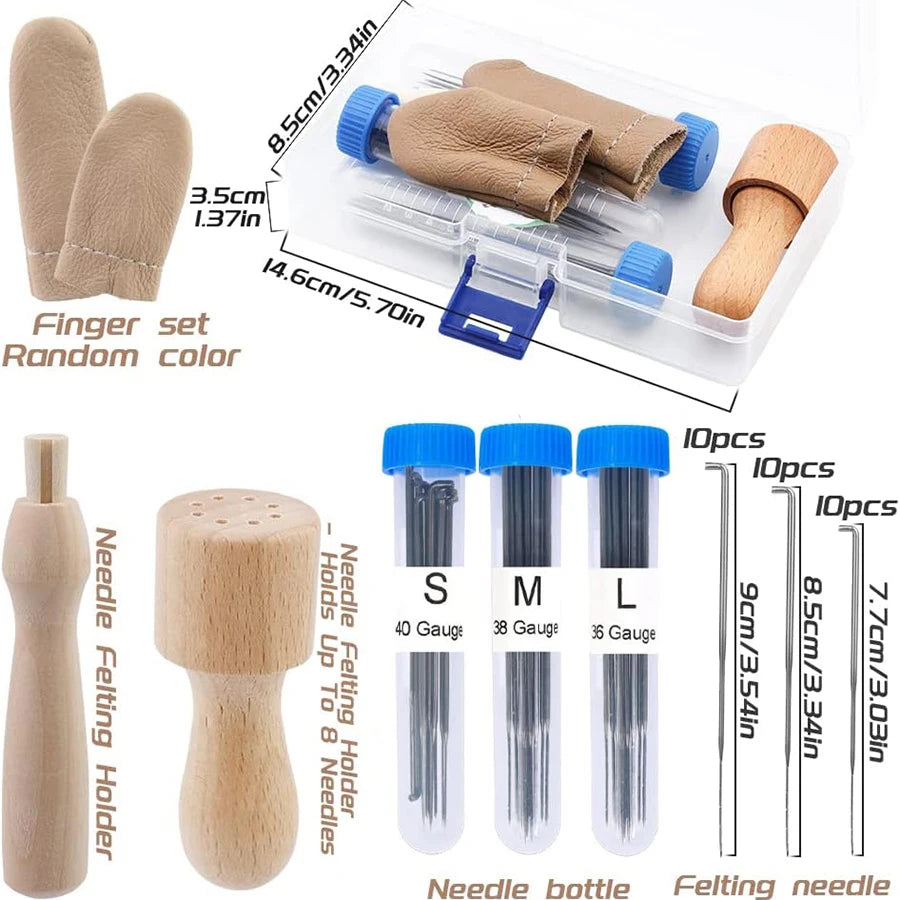 Wool Felting Needles Kit with Wooden Handle Tools Set