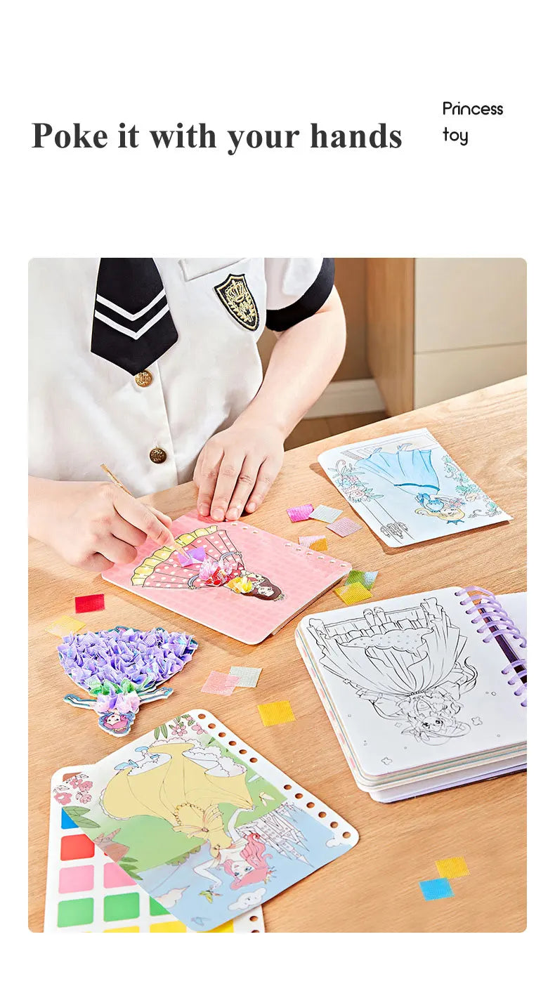 DIY Painting Sticker Craft Kit for Kids – Princess Art Set for Girls – Educational Handmade Activity and Creative Gift