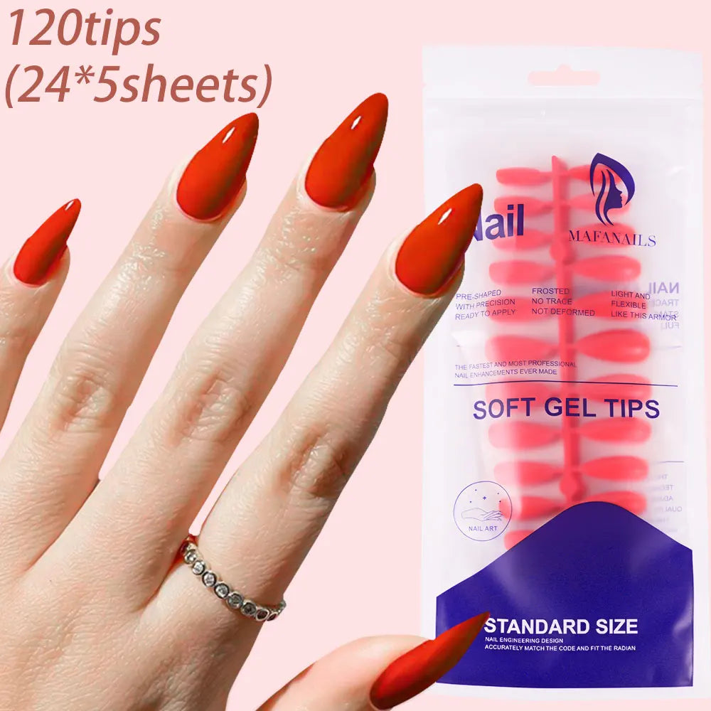 240/120pcs Colorful French Short Square Press-On Nails – Full Cover Ballerina Fake Nail Tips