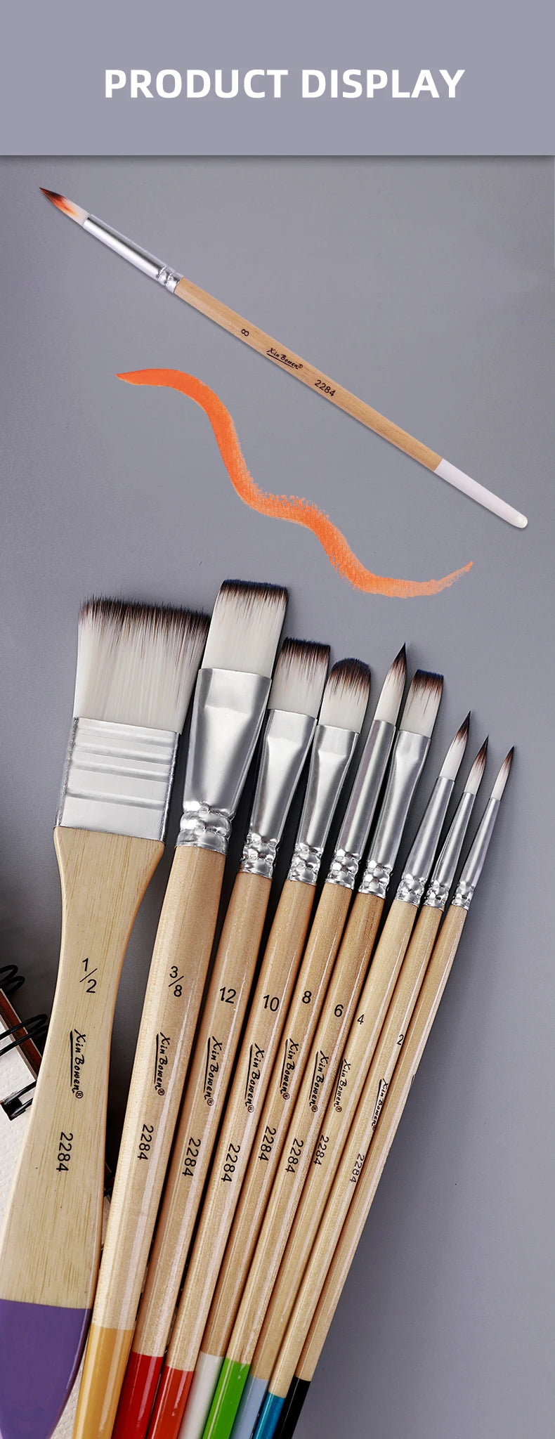 Nylon Paint Brush Set – Art Supplies for Beginners and Professionals, Ideal for Watercolor, Acrylic, and Oil Painting