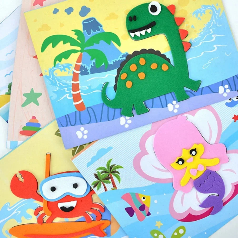 10pcs 3D EVA Foam Sticker Puzzle Craft Set for Kids