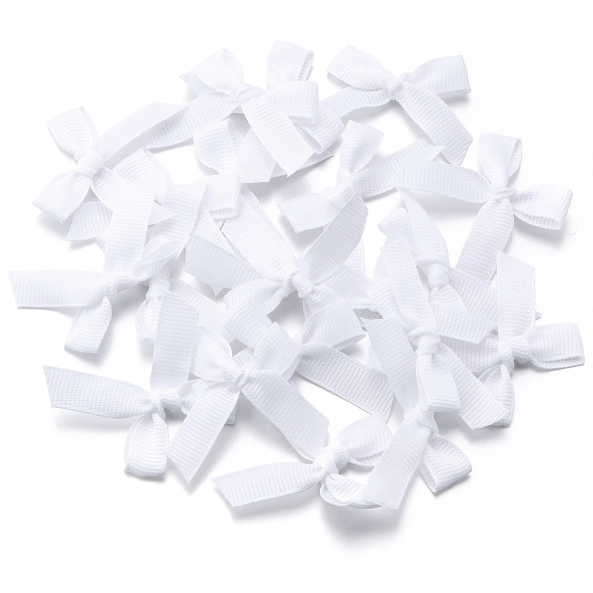 50pcs Satin Ribbon Bows – Colorful Polyester Handmade Bows for DIY Sewing, Crafts, Gift Wrapping, Bouquets, and Party Decorations