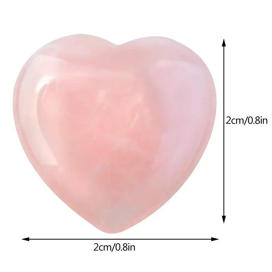 10/20/30PCS Heart Shape Natural Crystal Stones – Amethyst, Agate, Mineral Healing Specimens