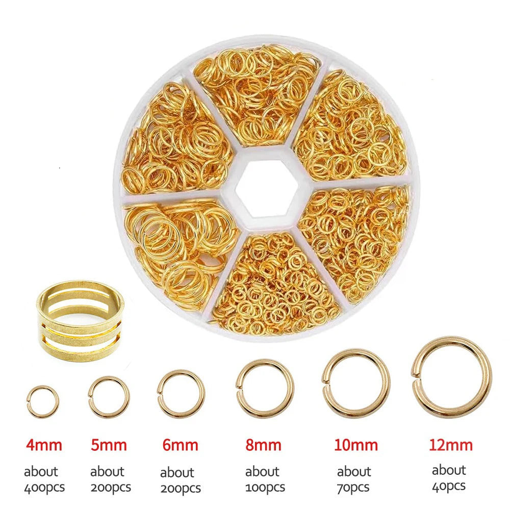 1010-Piece Stainless Steel Jump Ring Set – O Ring Connectors for Jewelry Making and DIY Crafts