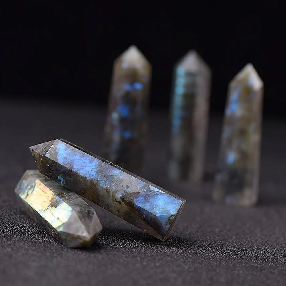 Natural Crystal Point Wand – Rose Quartz, Amethyst & Healing Stones for Witchcraft, Meditation, and Home Decoration