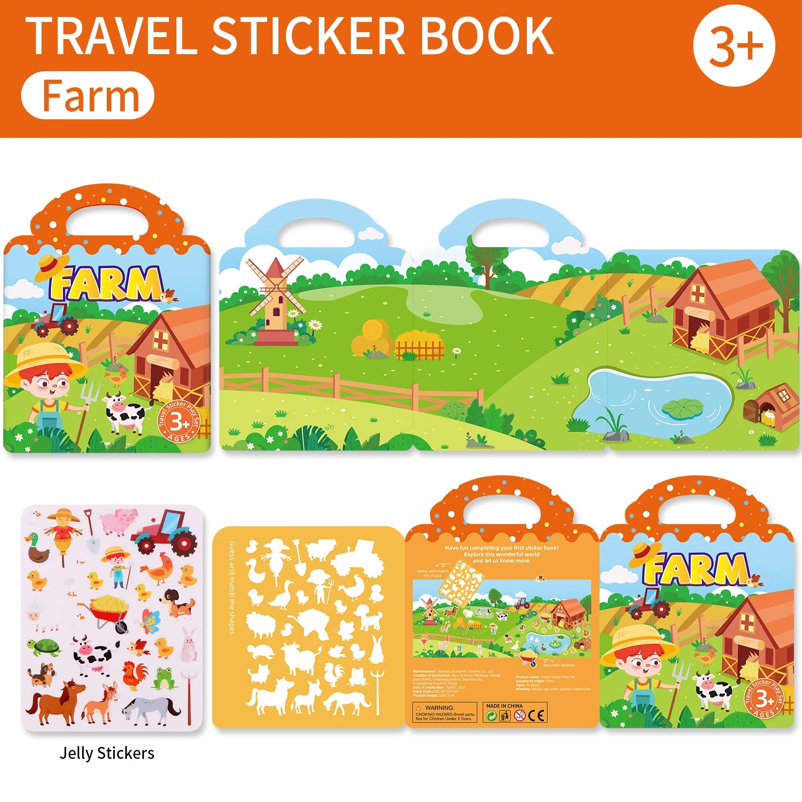 Kids’ Reusable DIY Sticker Book Montessori Toy