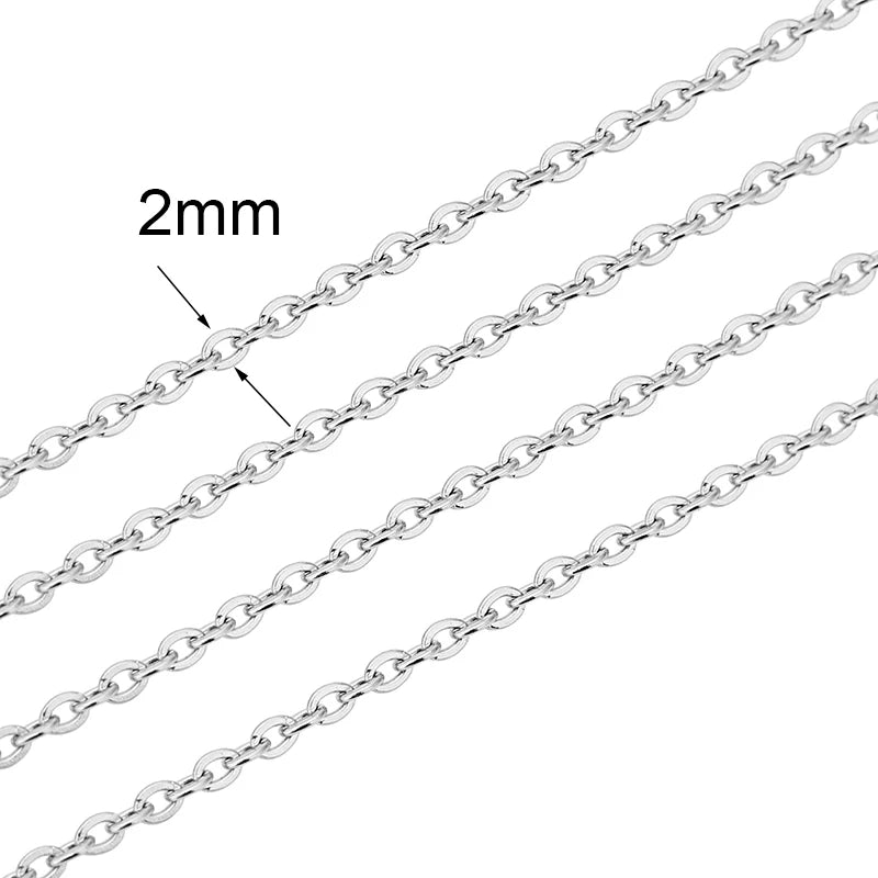 2m Stainless Steel Chains – Gold Color Ball Bead & Cuban Link Chain Bulk for DIY Necklace and Bracelet Making