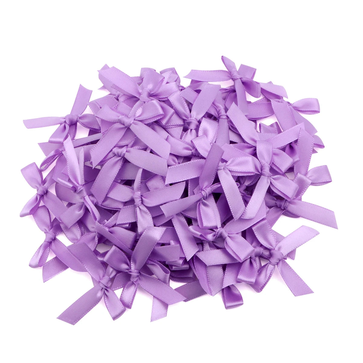 50pcs Satin Ribbon Bows – Colorful Polyester Handmade Bows for DIY Sewing, Crafts, Gift Wrapping, Bouquets, and Party Decorations