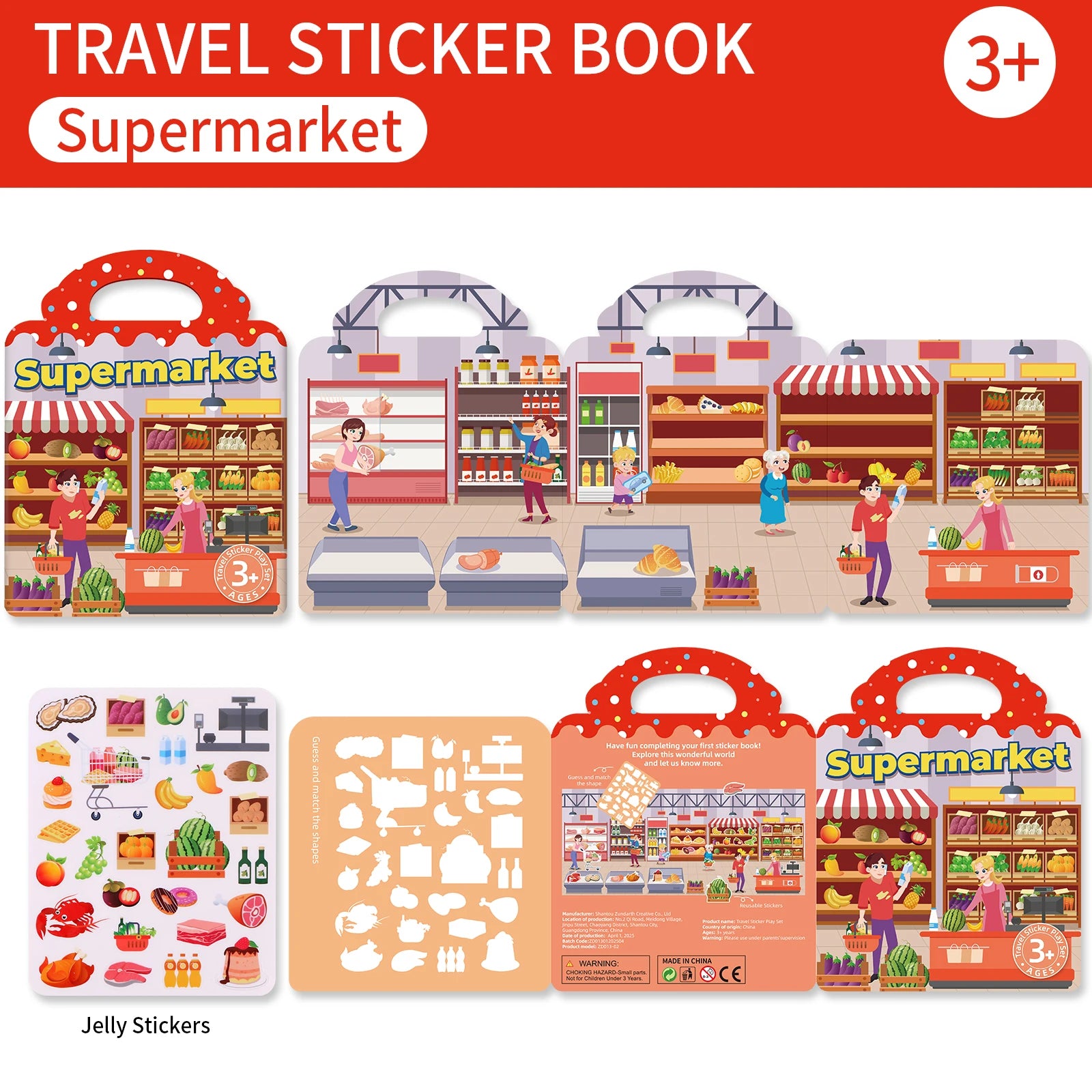 Kids’ Reusable DIY Sticker Book Montessori Toy