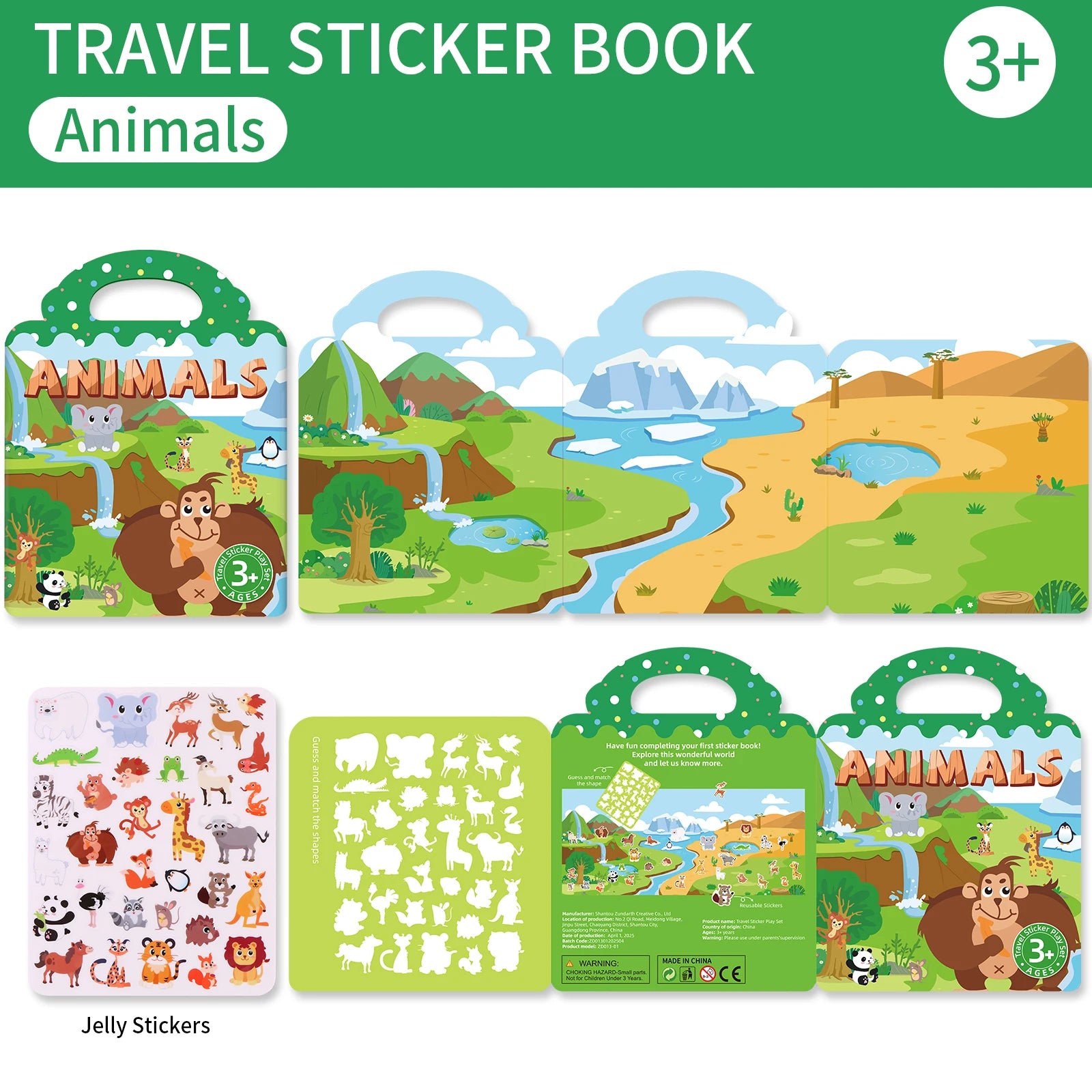 Kids’ Reusable DIY Sticker Book Montessori Toy