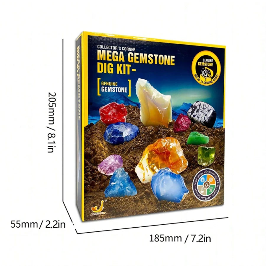 Gemstone Dig and Discover Kit – Crystal Mining Educational Toy for Kids