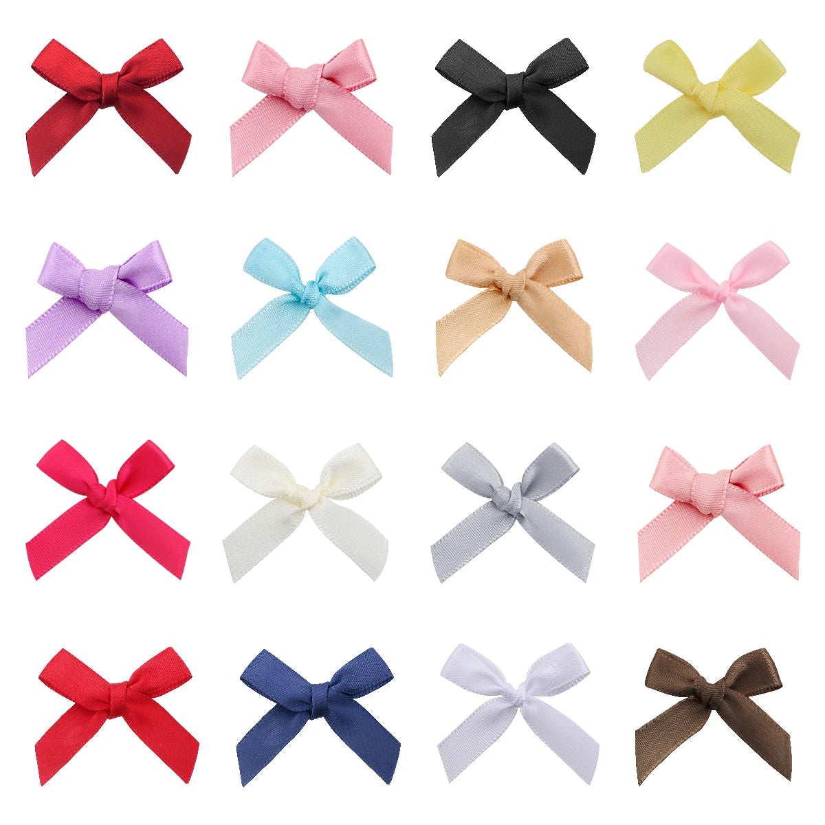 50pcs Satin Ribbon Bows – Colorful Polyester Handmade Bows for DIY Sewing, Crafts, Gift Wrapping, Bouquets, and Party Decorations