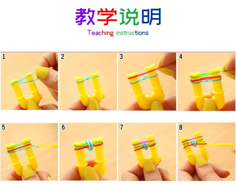 15,000pcs Rainbow Luminous Rubber Bands Loom Kit – DIY Bracelet Making Set for Kids