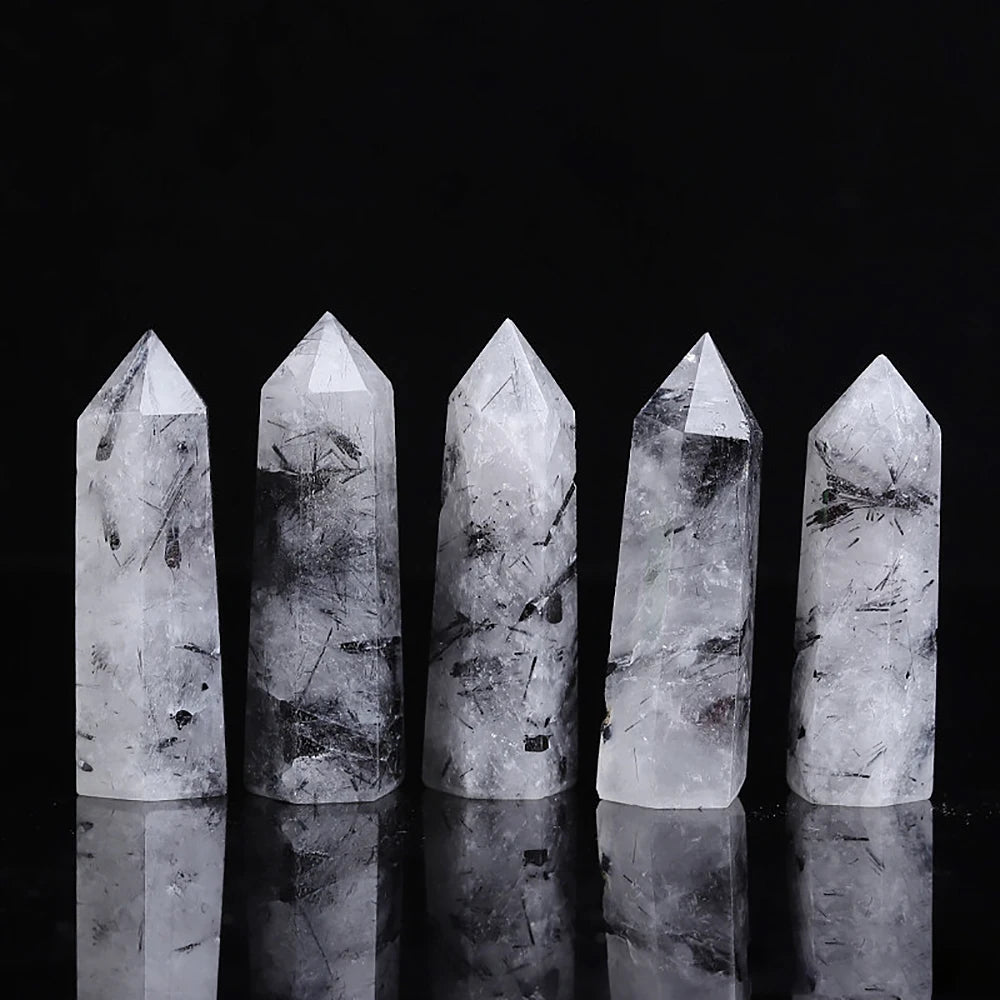 Natural Crystal Point Wand – Rose Quartz, Amethyst & Healing Stones for Witchcraft, Meditation, and Home Decoration