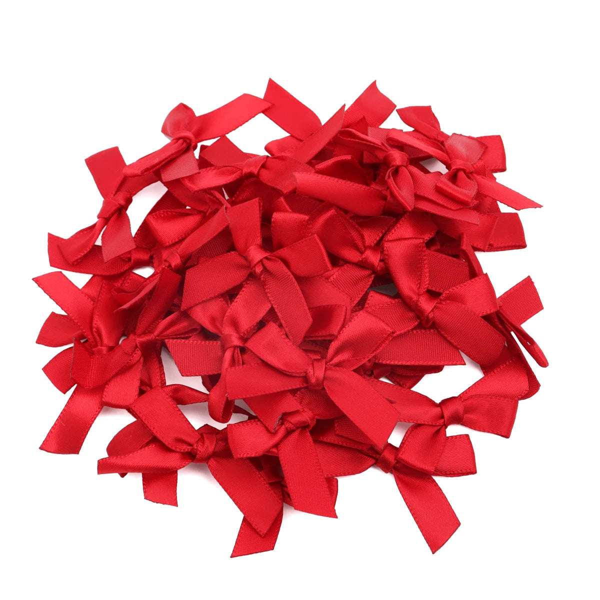 50pcs Satin Ribbon Bows – Colorful Polyester Handmade Bows for DIY Sewing, Crafts, Gift Wrapping, Bouquets, and Party Decorations