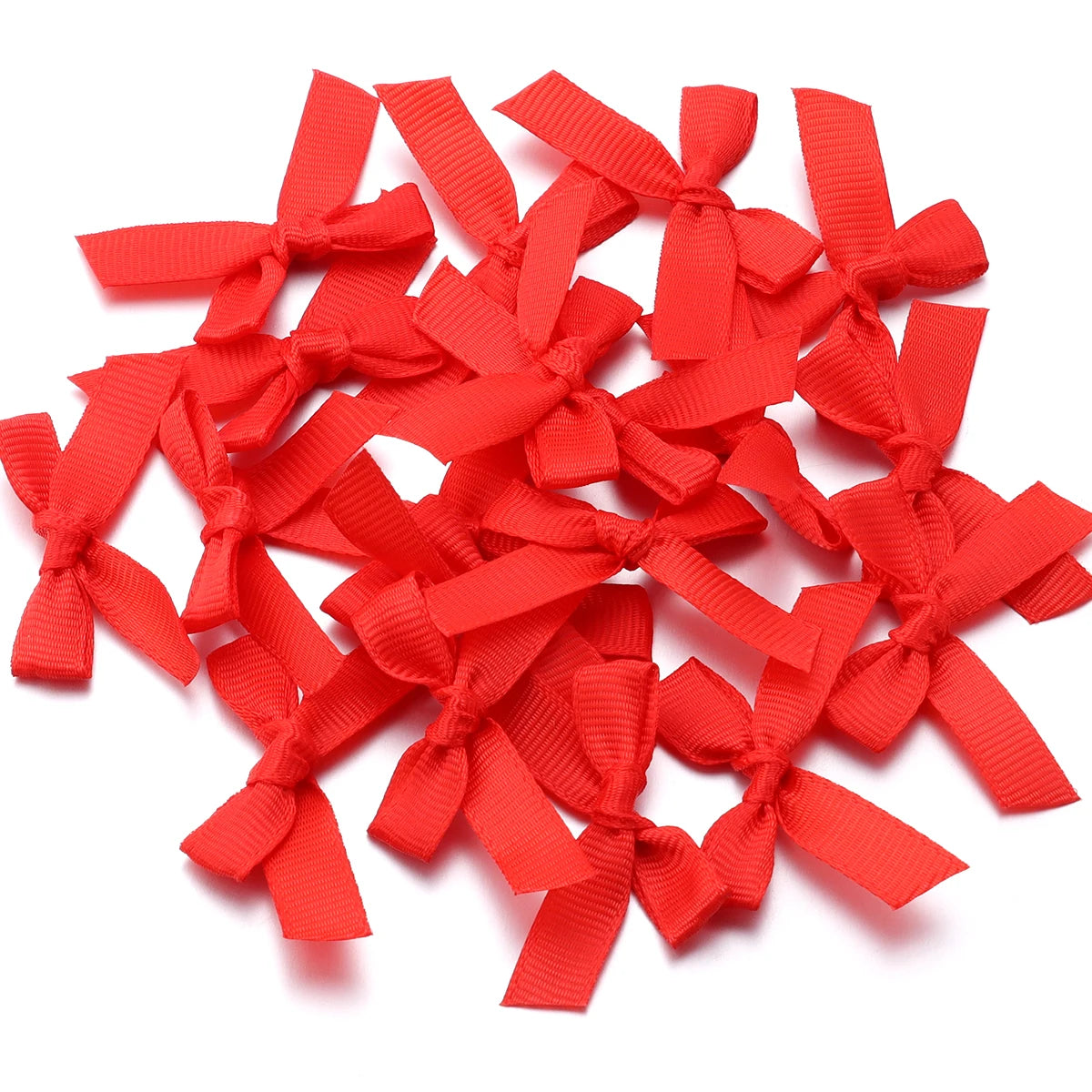 50pcs Satin Ribbon Bows – Colorful Polyester Handmade Bows for DIY Sewing, Crafts, Gift Wrapping, Bouquets, and Party Decorations