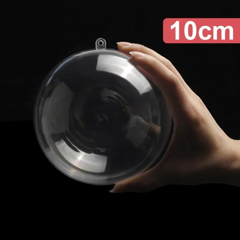 Wholesale Transparent DIY Plastic Ball Ornaments – Fillable Hanging Decoration for Christmas Tree, Wedding & Party Gifts