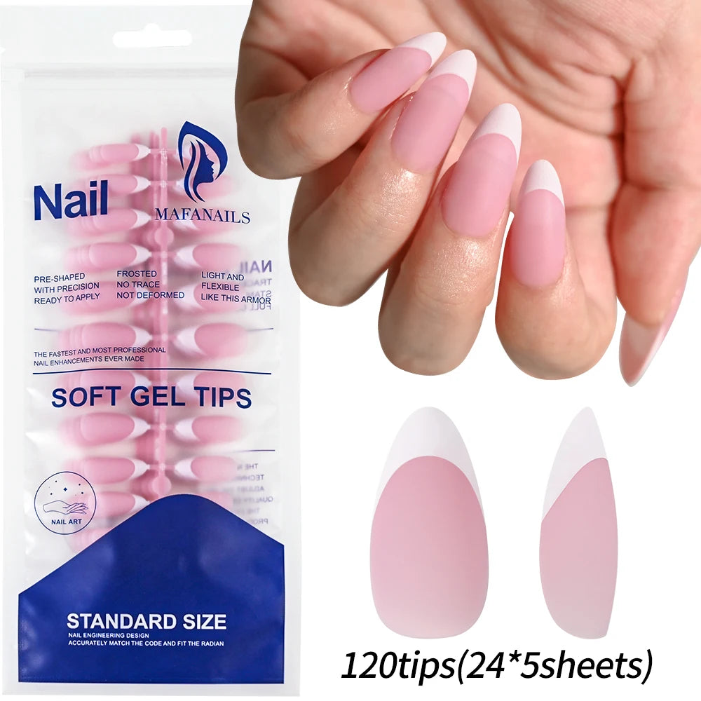 240/120pcs Colorful French Short Square Press-On Nails – Full Cover Ballerina Fake Nail Tips