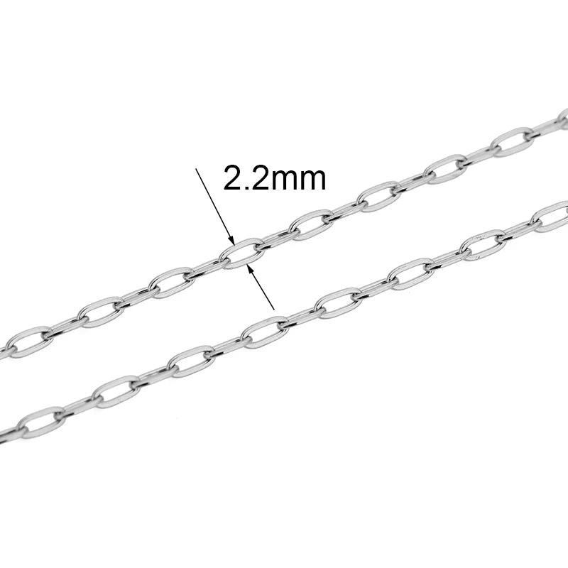 2m Stainless Steel Chains – Gold Color Ball Bead & Cuban Link Chain Bulk for DIY Necklace and Bracelet Making
