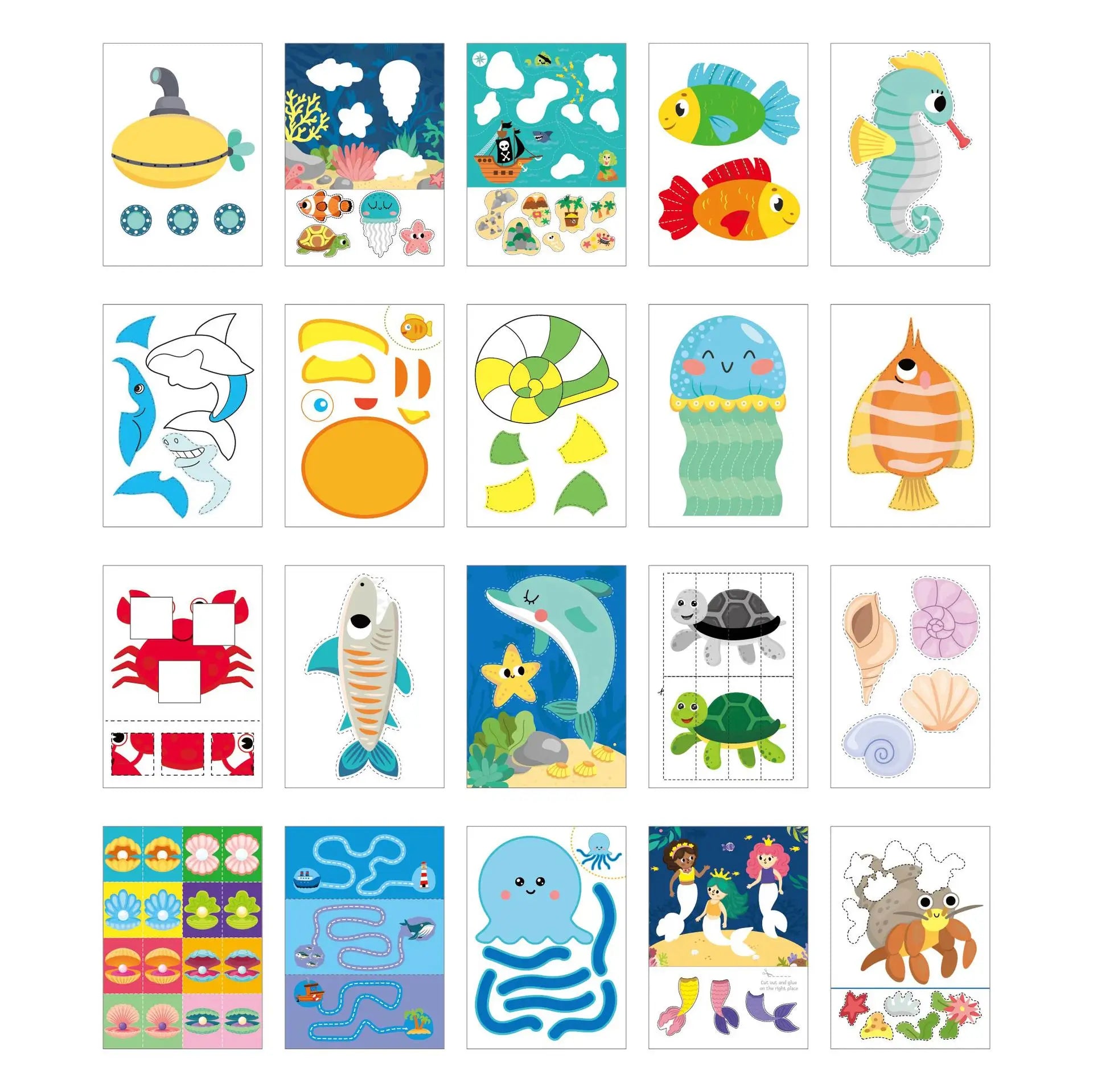 Children Paper-Cutting Book – Cartoon Fun DIY Craft Kit for Kids – Kindergarten Handmade Puzzle & Creative Learning Gift