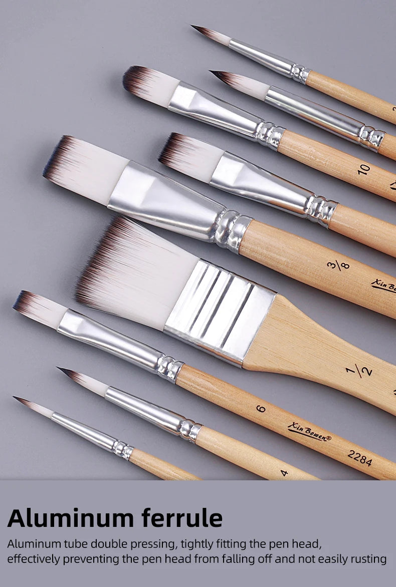 Nylon Paint Brush Set – Art Supplies for Beginners and Professionals, Ideal for Watercolor, Acrylic, and Oil Painting