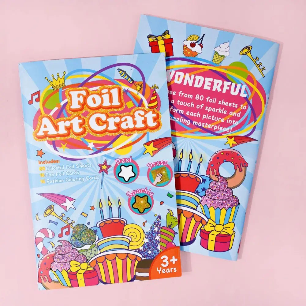 DIY Magic Transfer Painting Mini Coloring Book – Kids Foil Art & Craft Set, Educational Montessori Drawing Toy, Birthday Gift