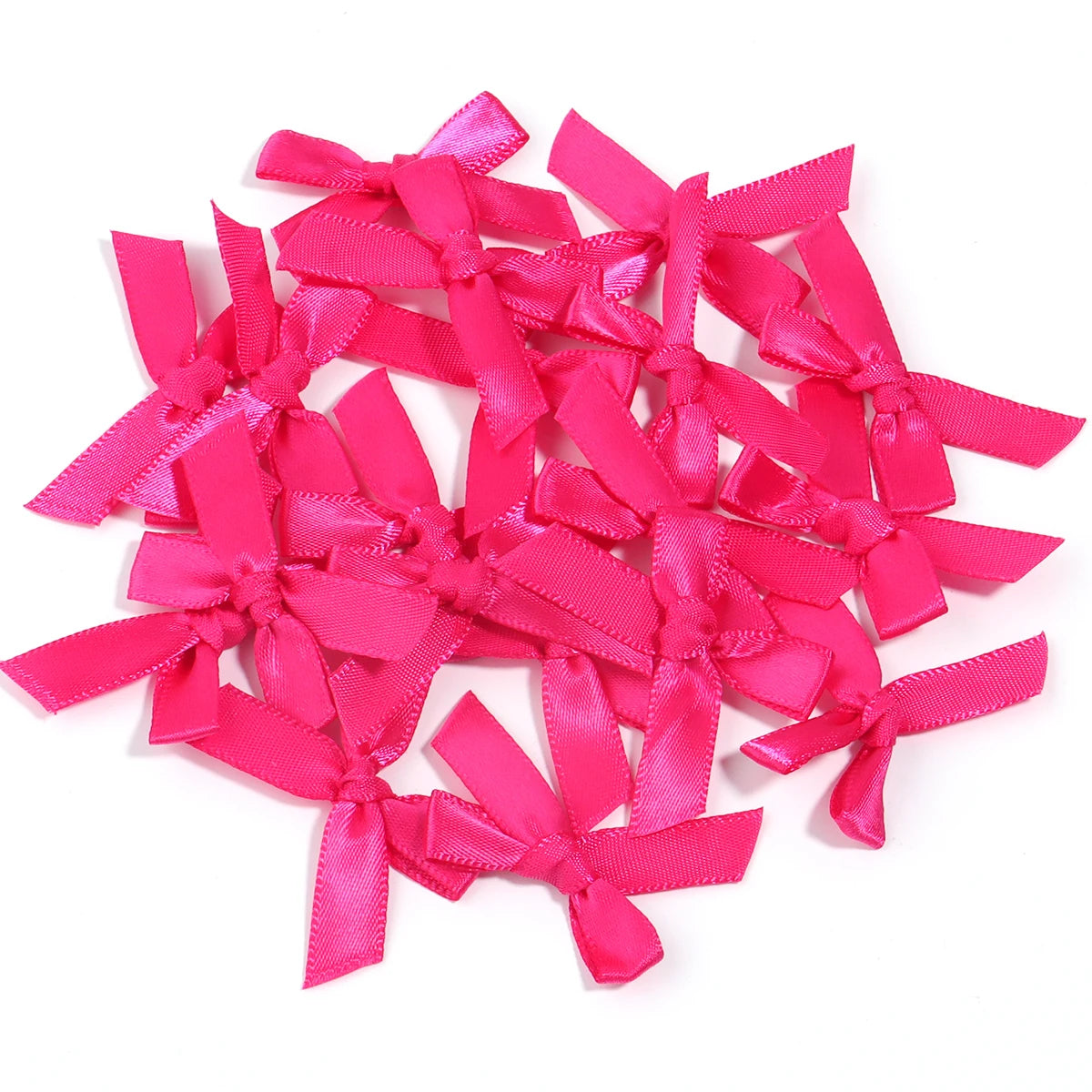 50pcs Satin Ribbon Bows – Colorful Polyester Handmade Bows for DIY Sewing, Crafts, Gift Wrapping, Bouquets, and Party Decorations